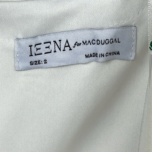 NWT Ieena Mac Duggal Beaded Cap Sleeve A Line Midi Dress White Bridal Sz 2 - Picture 8 of 13